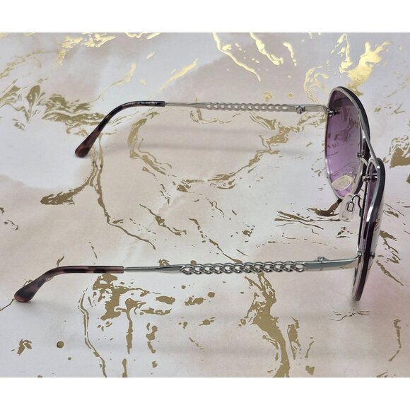 Vince Camuto VC954 SLV Rimless Navigator Sunglasses Silver Purple Lens - Picture 7 of 9